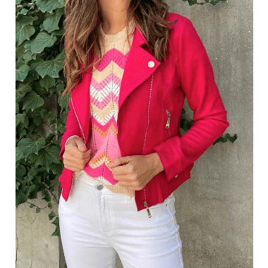 SALE!!! Chanda Pink Stripe Chevron Pointelle Knit V Neck Short Sleeve Sweater SALE!!!
