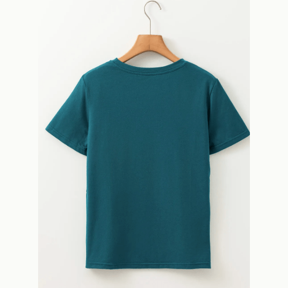 Maren Blue Sapphire Toothpick Stripe Round Neck T Shirt