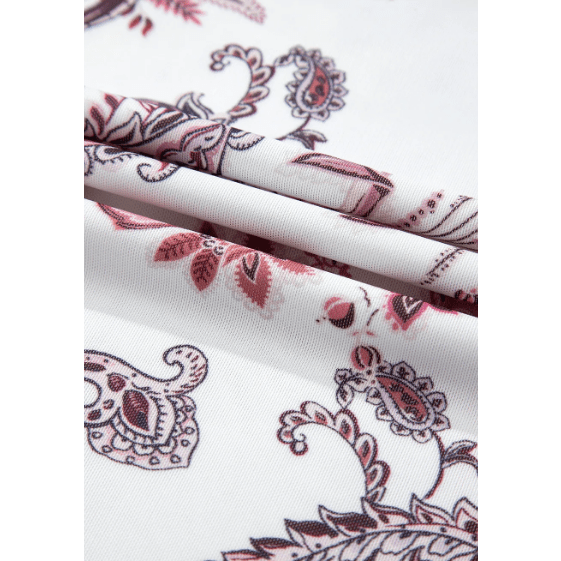 REDUCED!!! Francesca White Vintage Paisley Mock Neck T Shirt REDUCED!!!