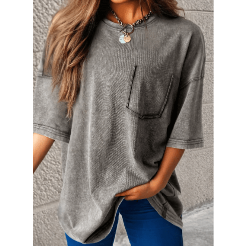 Hollie Mineral Wash Half Sleeve Boyfriend Vintage T Shirt