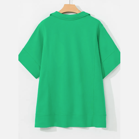 REDUCED!!! Ash Bright Green Short Sleeve Turn-Down Collar PLUS SIZE Blouse REDUCED!!!