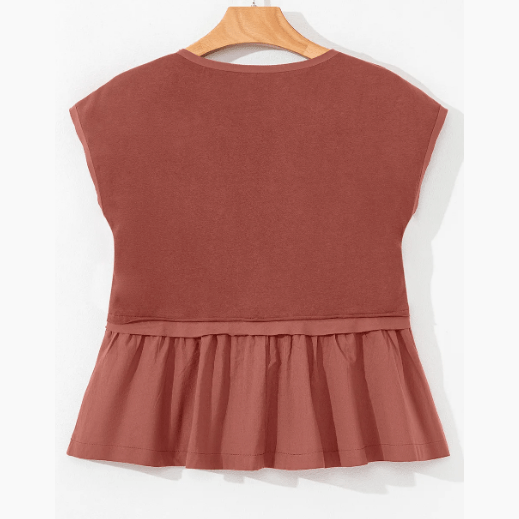 REDUCED!!! Hetty Peplum 1/4 Button Front Ruffle Blouse REDUCED!!!