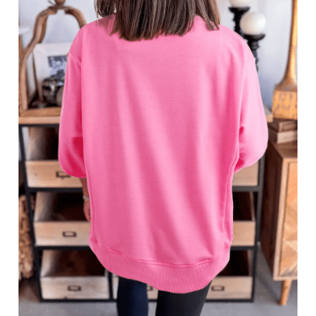 Poli Pink Floral Patched Half Sleeve Tunic Top