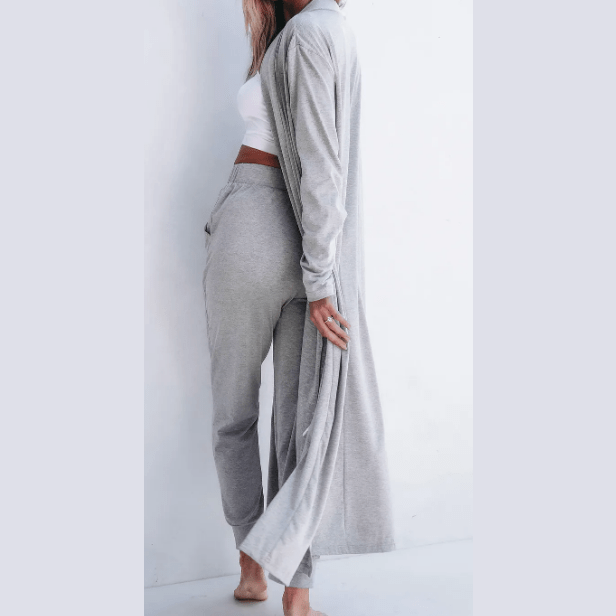 REDUCED!!! Jacklyn Light Grey Split Long Cardigan and Skinny Pants Lounge Set REDUCED!!!