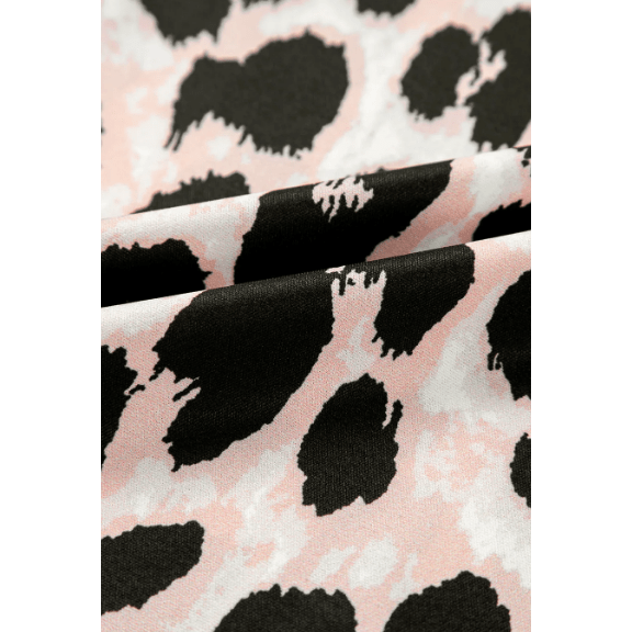 Hayden Leopard Print Layered Ruffled Short Sleeve Blouse