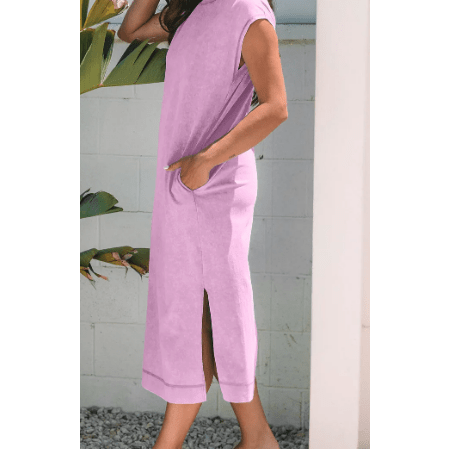 Alexa Wisteria Mineral Wash Pocketed T-shirt Long Dress