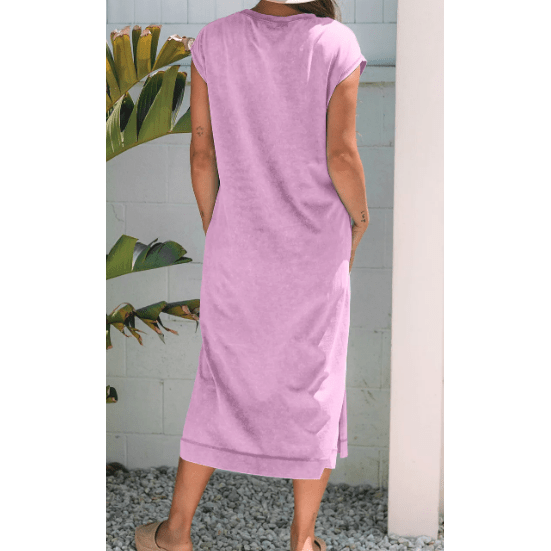 Alexa Wisteria Mineral Wash Pocketed T-shirt Long Dress