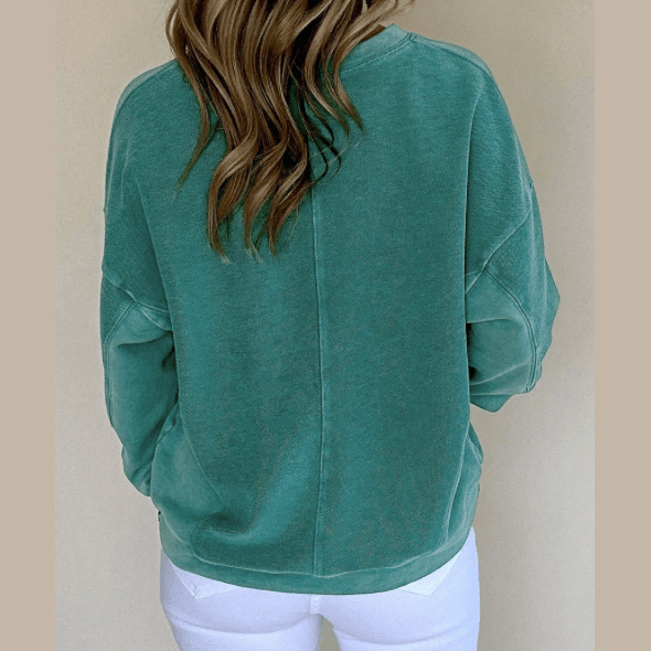 REDUCED!!! Alec Green Notched Neck Drop Shoulder Sweatshirt REDUCED!!!
