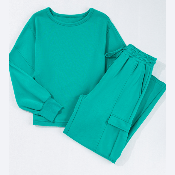RTS Zinny Green Pullover Top and Cargo Pants Set