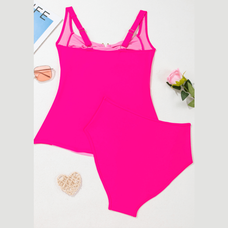 Melania Ruched Tummy Control Tankini 2pcs Swimsuit