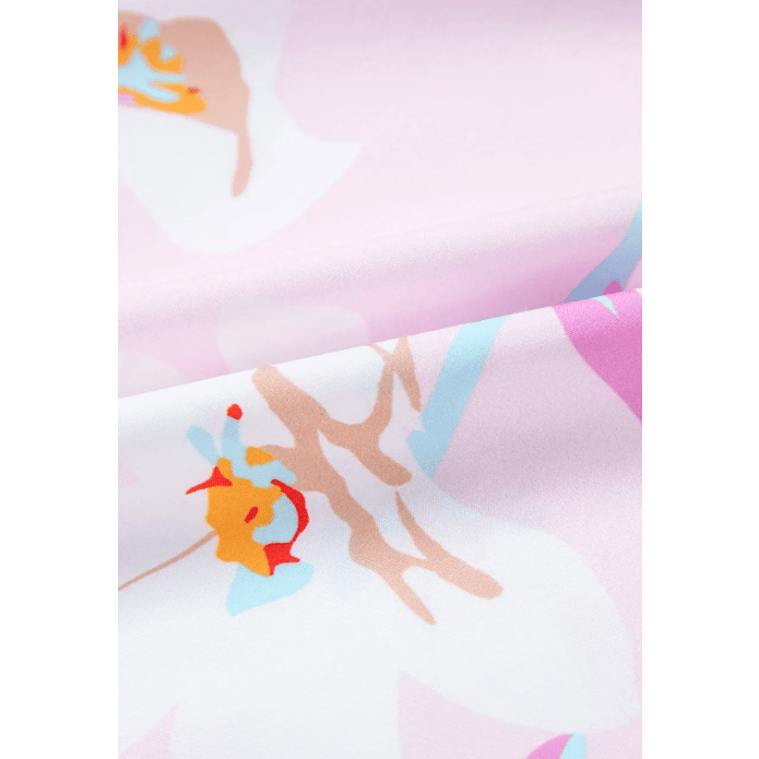 Baylie Pink Floral Print Knotted Shoulder Smocked Maxi Dress