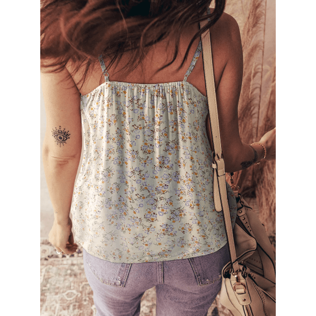 Karabelle Boho Floral Spaghetti Straps Tank Top