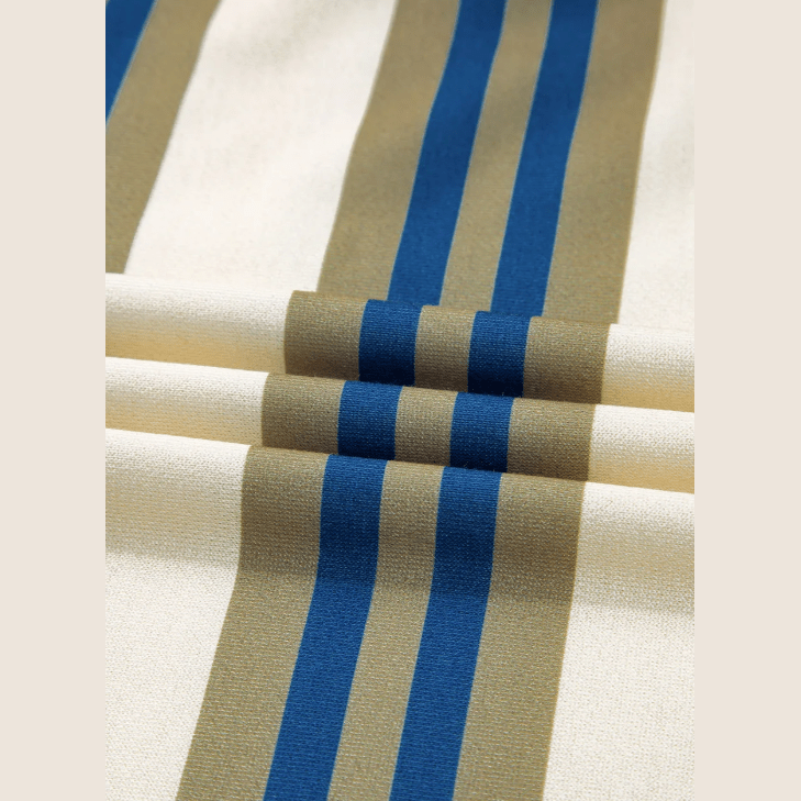 Arlynn Khaki Stripe Crew Neck Drop Shoulder Pullover Sweatshirt