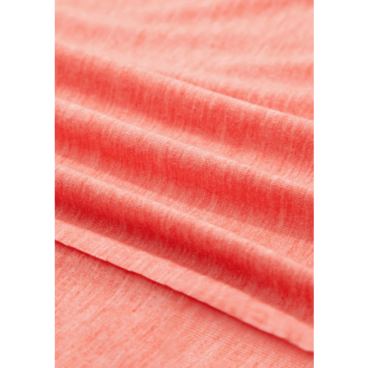Crystal Fresh Salmon Floral Patchwork V Neck Long Sleeve T Shirt
