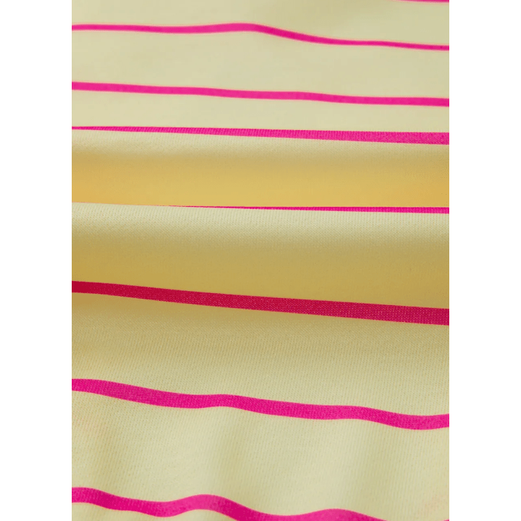 Evelyn Yellow Stripe Overlap Detail Drop Shoulder Pullover Sweatshirt