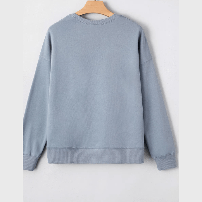 Grey GAME DAY Checkered Letter Graphic Oversize Sweatshirt
