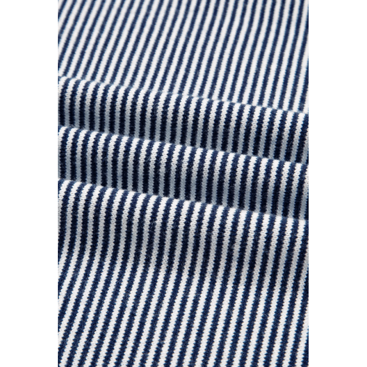 Zamira Blue Stripe Color Block Patchwork Dolman Oversize Tunic Sweater