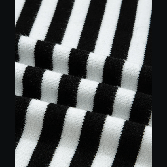 Philippa Striped Panels Colorblock Sleeve Chic Sweater