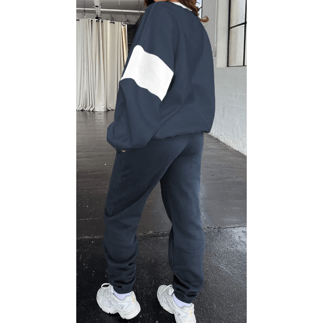 Magnolia Blue Drop Shoulder Loose Sweatshirt and Joggers Active Set