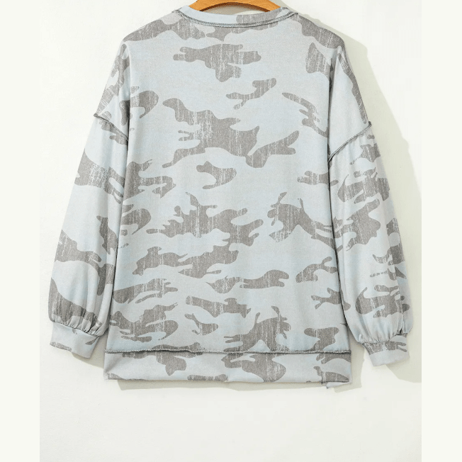 Farah Multicolour Retro Camouflage Print Exposed Seam Patchwork Drop Shoulder Sweatshirt