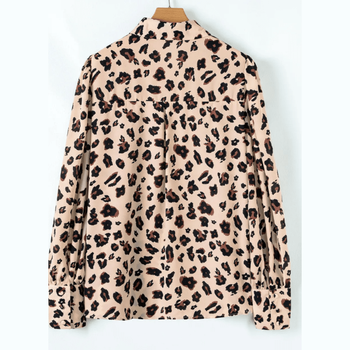Cassidy Leopard Print PLUS SIZE Button Front Shirt
