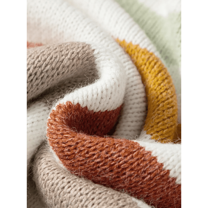 Laylee Multicolour Stripe Drop Shoulder Crew Neck Sweater