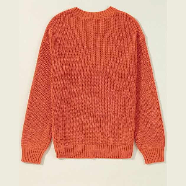 Thanksgiving Letter Graphic Crew Neck Sweater