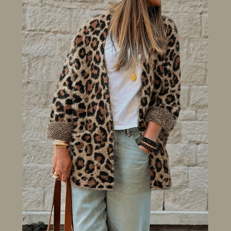 Odessa Brown Leopard Open Casual Cardigan