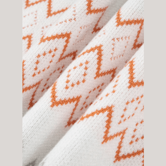Finola Zigzag Geometric Pattern Knitted Pullover Sweater