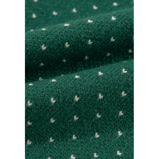 Green Christmas Snowflake Dotted Print Round Neck Sweater