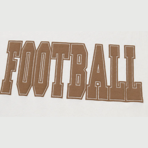 RTS White FOOTBALL 3D Letter Graphic Crew Neck Sweatshirt