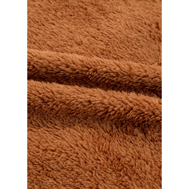 Raylan Chestnut Color Block Plush Patchwork Zipper Stand Neck Vest