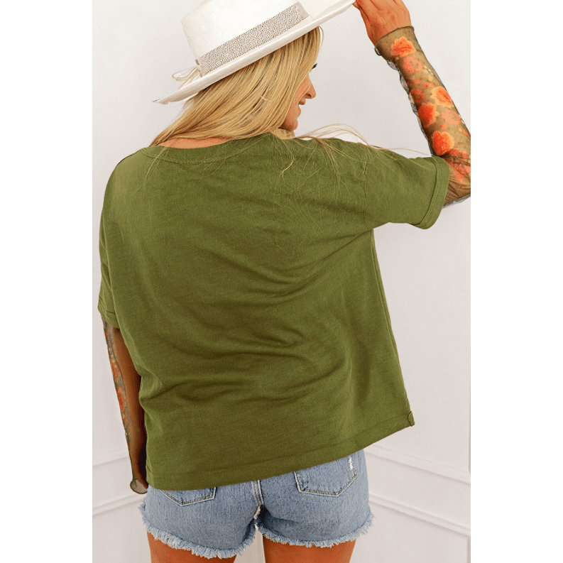 REDUCED!!! Marloe Green Faux Two Piece Floral Long Sleeve Patchwork Tee REDUCED!!!