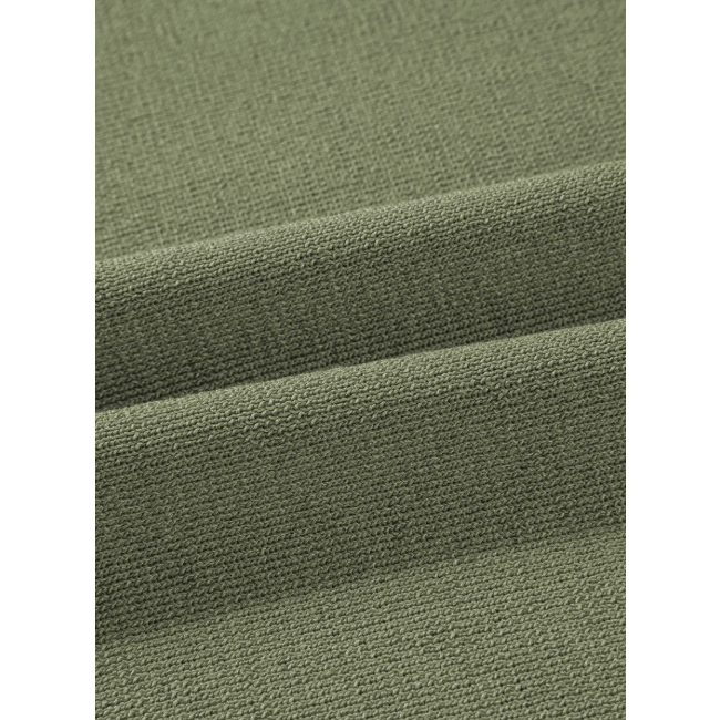 Tatina Green Contrast Trim Half Sleeve Top Drawstring Pants Loose 2pcs Sweater Suit