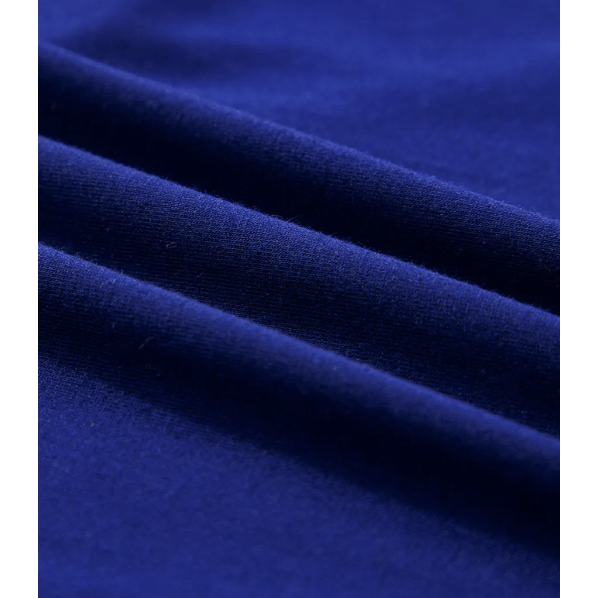 Indy Navy Asymmetric Seam Detail Solid Color Long Sleeve Top