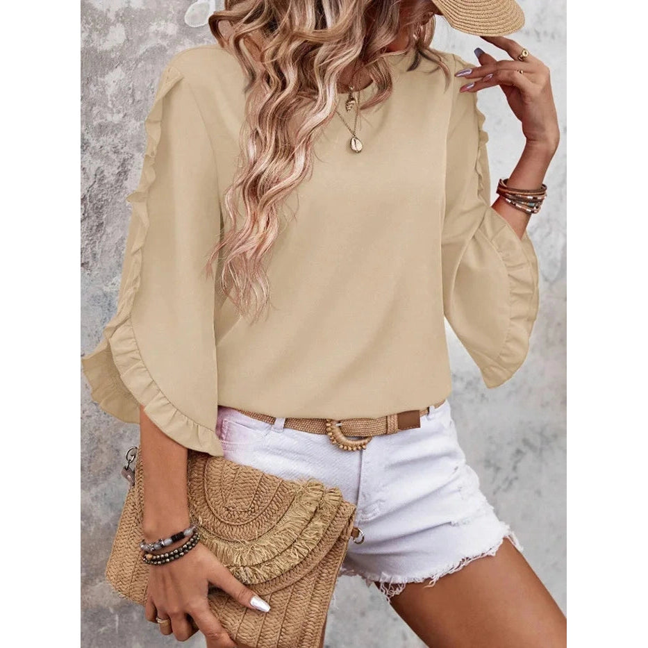 Manda Three-quarter Butterfly Sleeve Top - 5 Colors