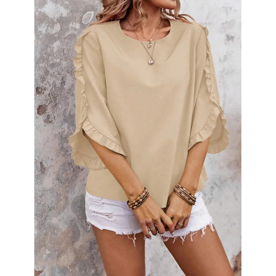 Manda Three-quarter Butterfly Sleeve Top - 5 Colors