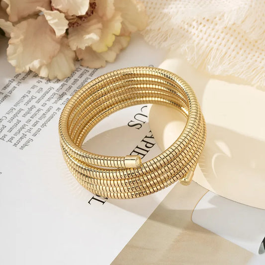 Golden Coil Statement Bracelet