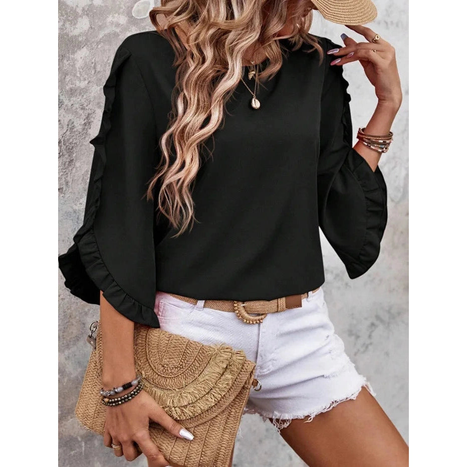 Manda Three-quarter Butterfly Sleeve Top - 5 Colors