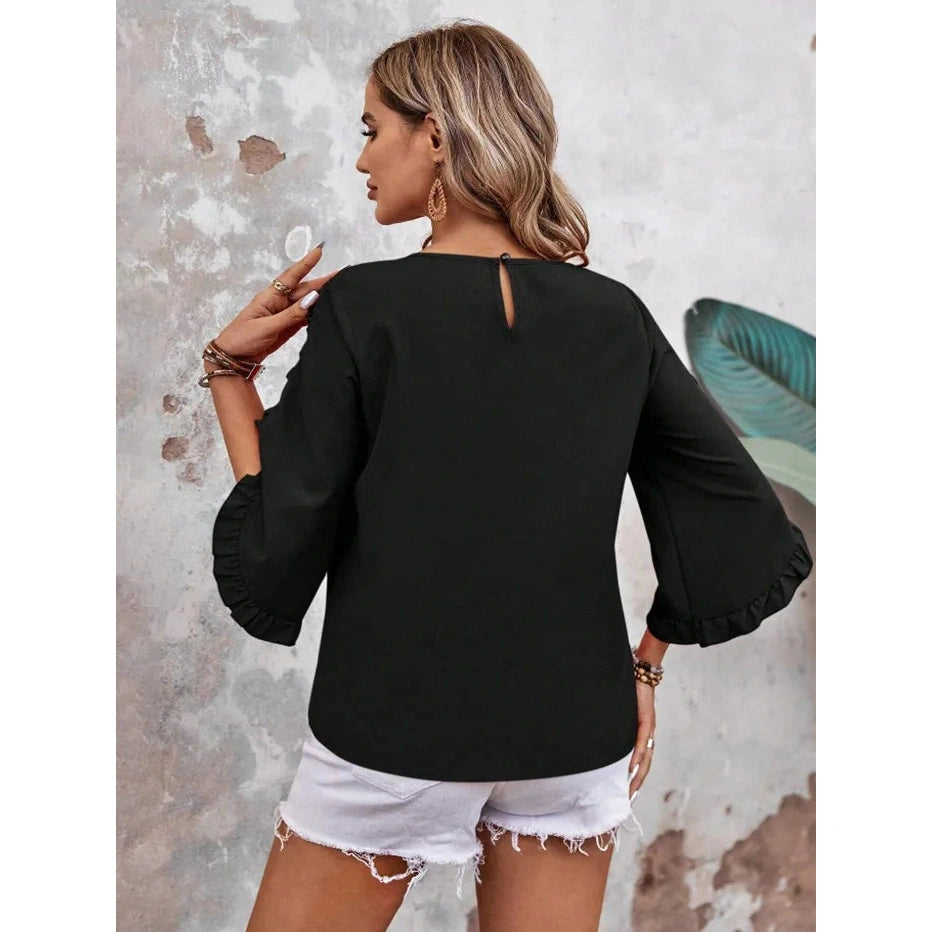 Manda Three-quarter Butterfly Sleeve Top - 5 Colors