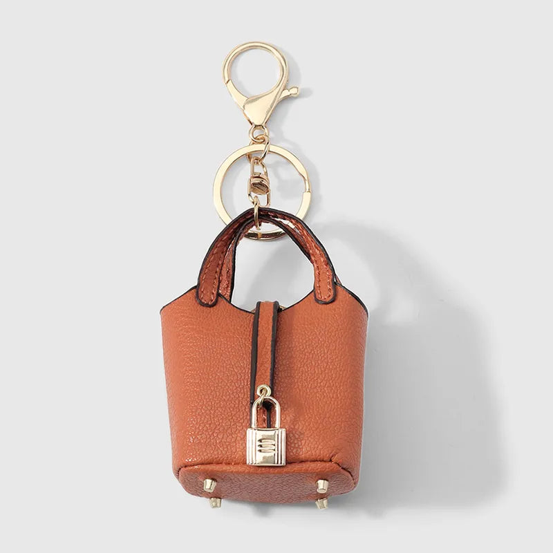 PU Leather Chic Purse Keychain / Bag Charm - 3 Colors