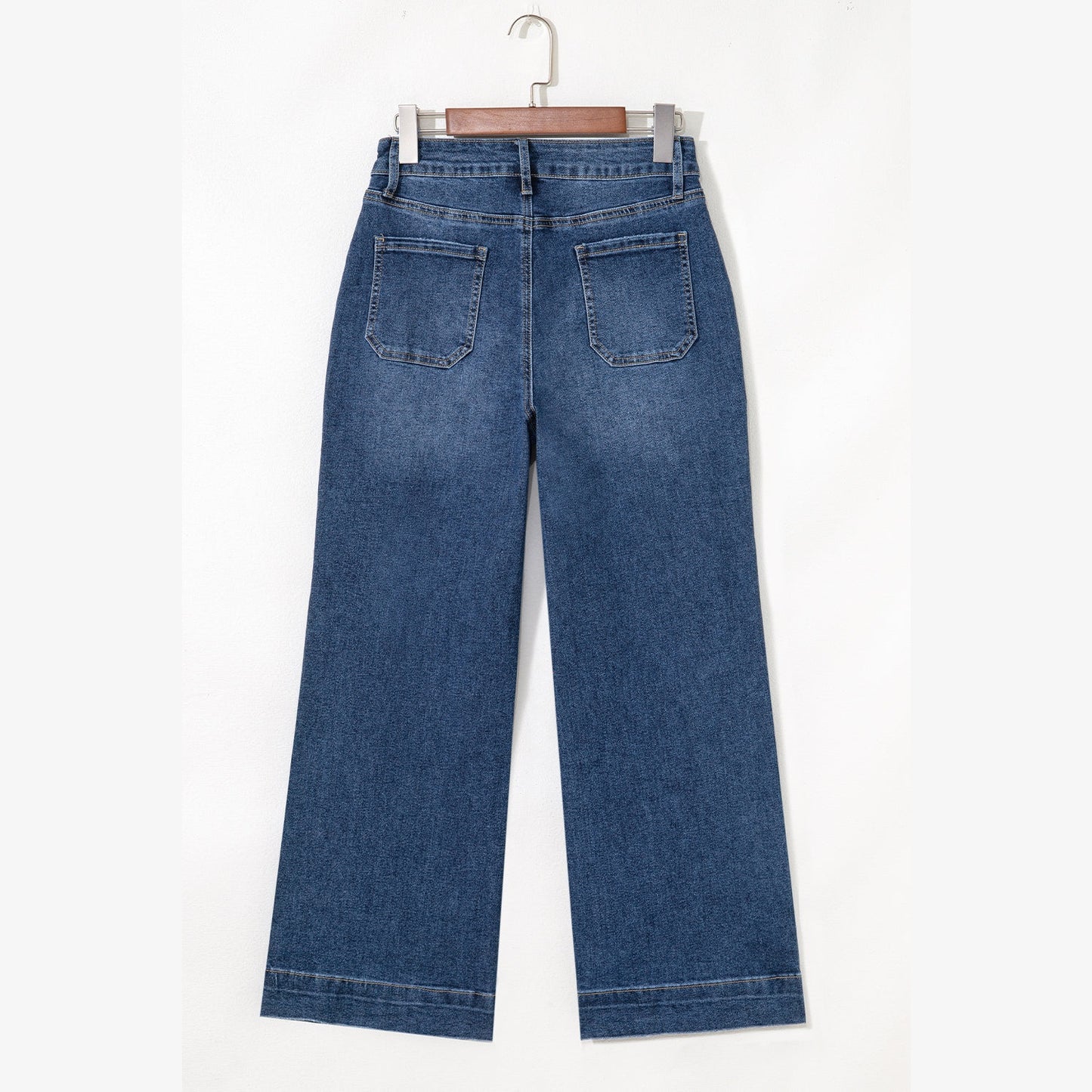 Candie Blue Cropped High Rise Wide Leg Jeans
