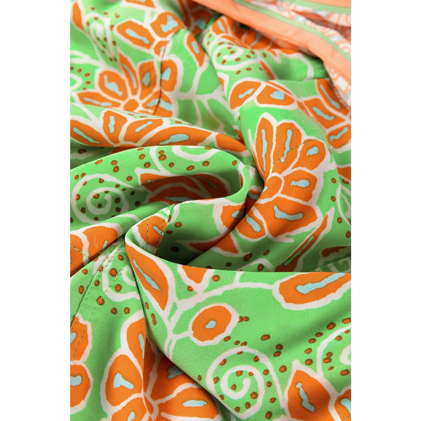 REDUCED!!! Chanin Green Floral Print Pocketed Front Knot High Waist Casual Shorts REDUCED!!!