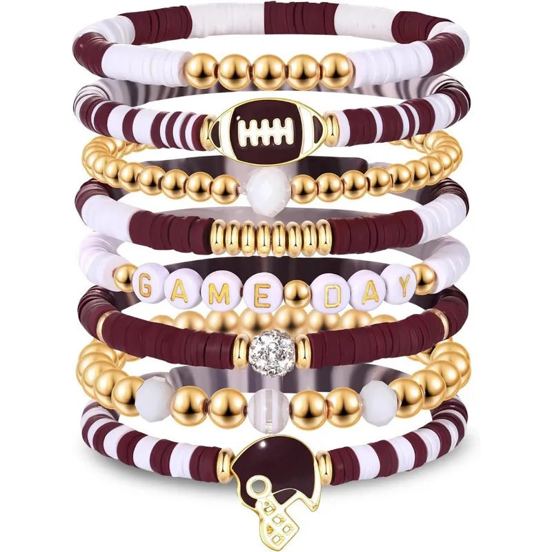 Football Bracelet Stack - 5 Colors