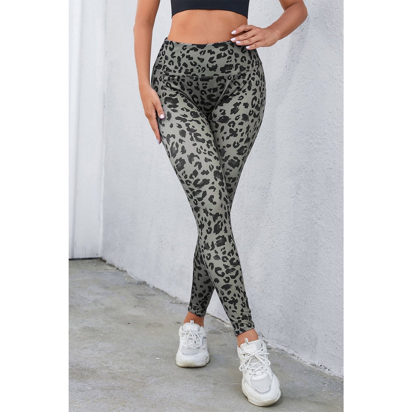 REDUCED!!! Eunice Grey Classic Leopard Print Active Leggings REDUCED!!!