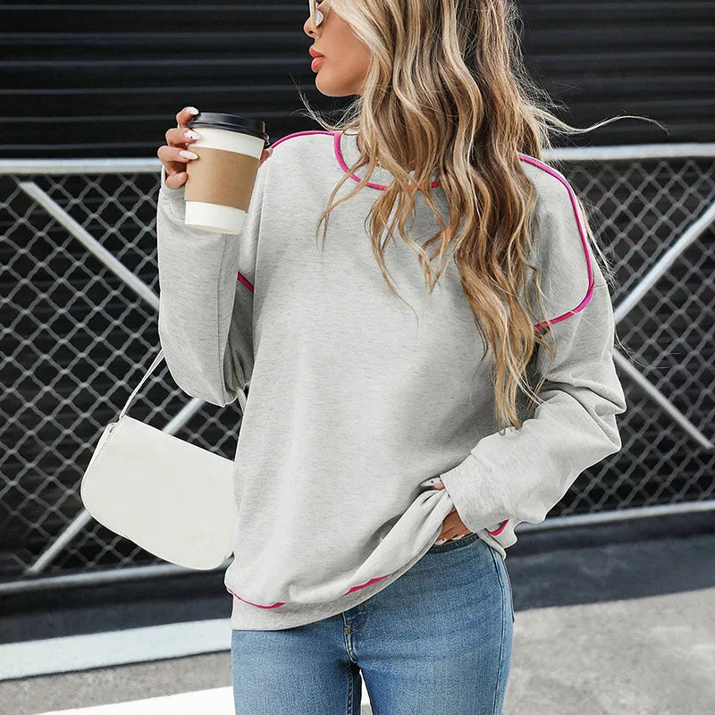 Fantasia Contrast Trim Oversize Sweatshirt