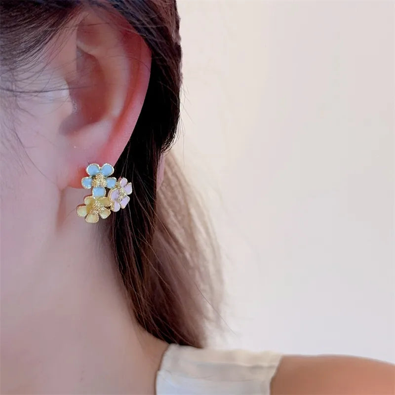 Flower Cluster Stud Earrings