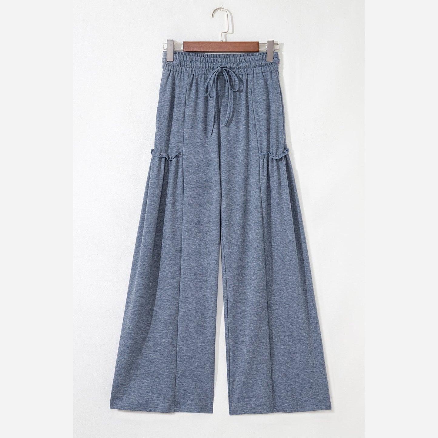 Gertrude Frilled Detail Wide Leg Drawstring Elastic Waistband Pants