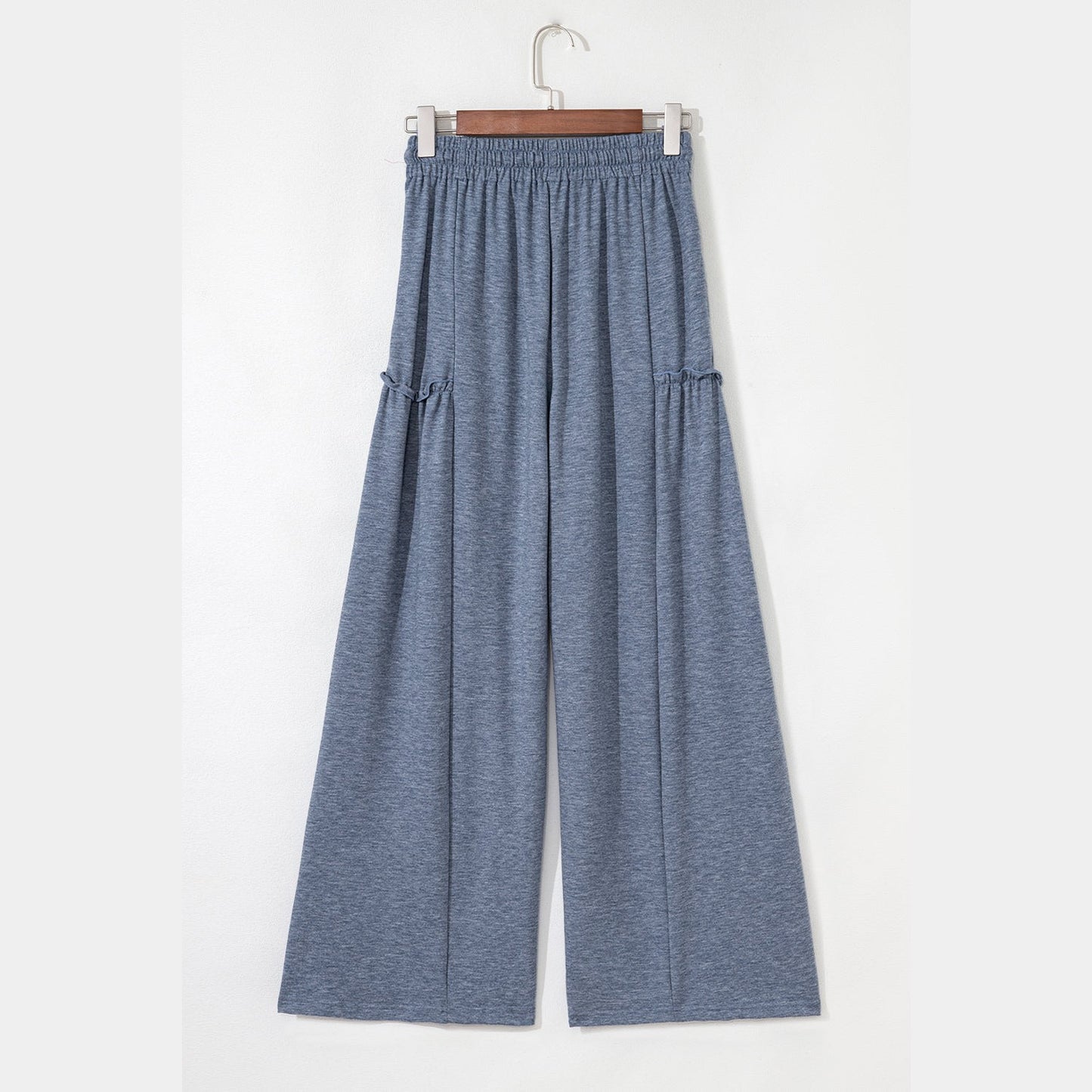 Gertrude Frilled Detail Wide Leg Drawstring Elastic Waistband Pants
