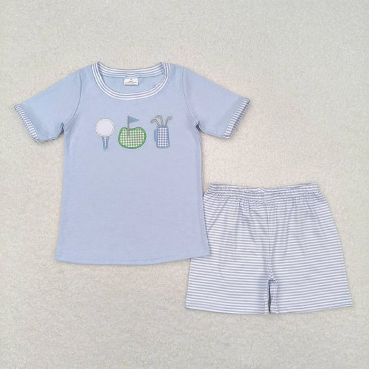 Golf Embroidery Boy Short Set
